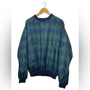 Sunderland Of Scotland Blue Green Argyle Weatherbeater Pullover Jacket Large